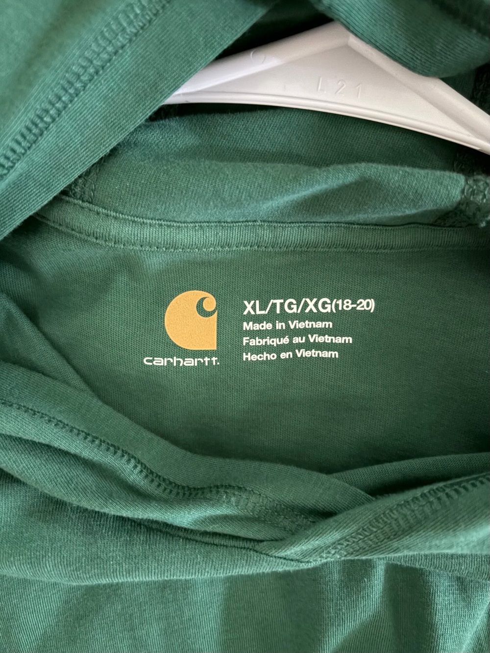 Carhartt Men’s Dark Green Logo Crewneck Hoodie - Picture 4 of 4